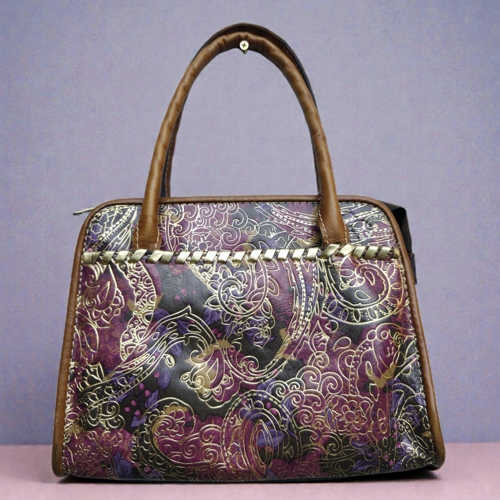 Patricia Nash Italian Leather Satchel Handbag